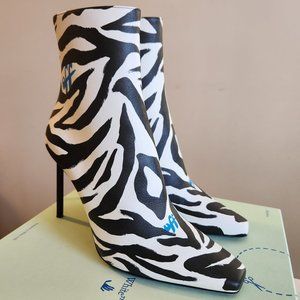 Off White Ankle Boots Zebra 8